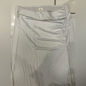 Wilfred Light Gray Midi Skirt with Side Ruching